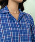 Women's Pret Yarn Dyed Solid Blue A-Line Shirt